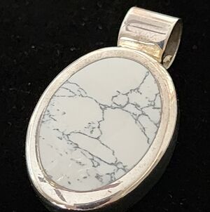 White Howlite Sterling Necklace Pendant